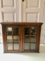 Vintage eiken vitrinekastje - wandkastje met glas, Ophalen