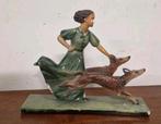 vintage beeld vrouw met 2 honden, Ophalen, Huis en Inrichting