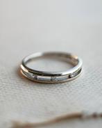 Vintage 9K Wit gouden trilogy ring met CZ - 17,5, Sieraden, Tassen en Uiterlijk, Wit, Ophalen of Verzenden, Zo goed als nieuw