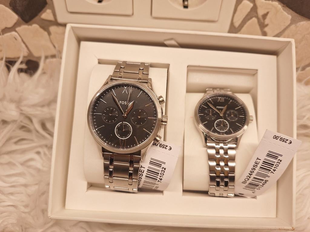 Fossil His & Her horloge set geschenkbox, Sieraden, Tassen en Uiterlijk, Horloges | Dames, Ophalen of Verzenden