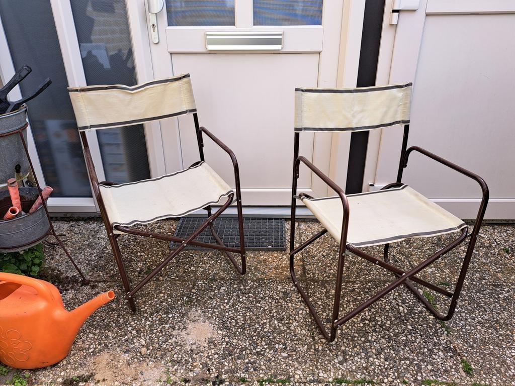 Retro vintage camping stoelen, Ophalen, Gebruikt, Campingstoel