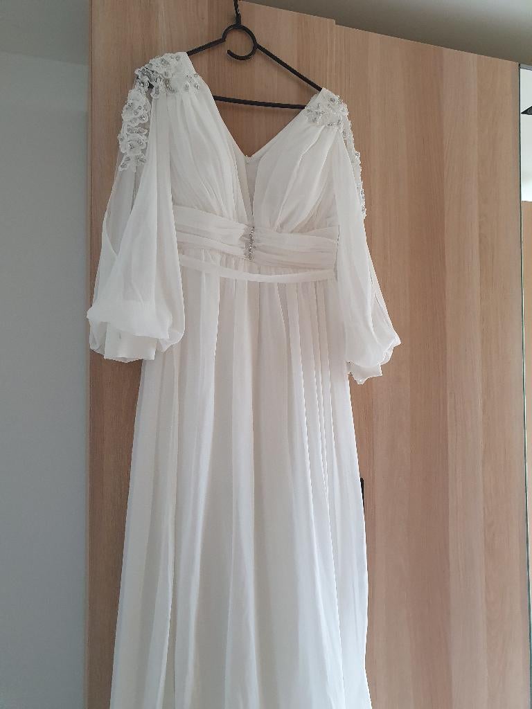 bruidsjurk vintage style, Trouwjurk, Wit, Liny life haute couture, Ophalen of Verzenden