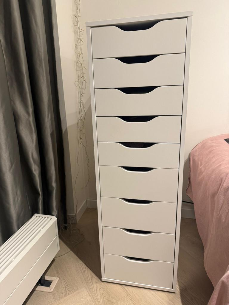 IKEA Alex ladeblok met 9 lades - Wit, Ophalen, Overige materialen, Minder dan 50 cm, 5 laden of meer