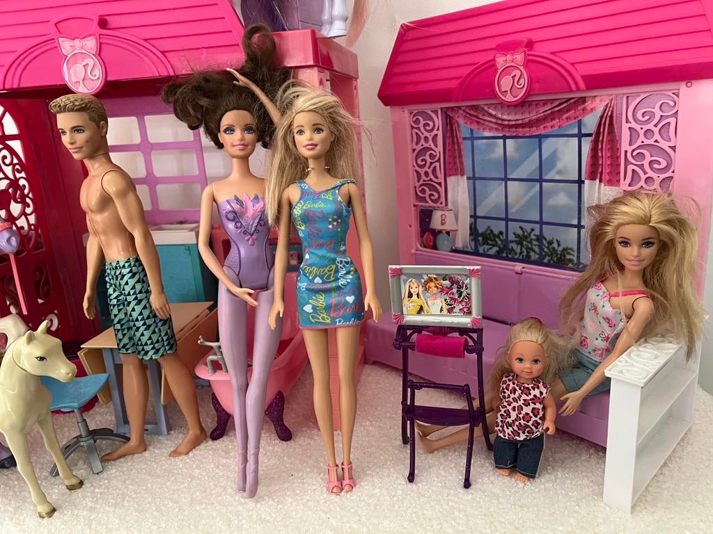 Barbiehuis manege, paarden, barbies Ken, Shelly, Ophalen, Barbie