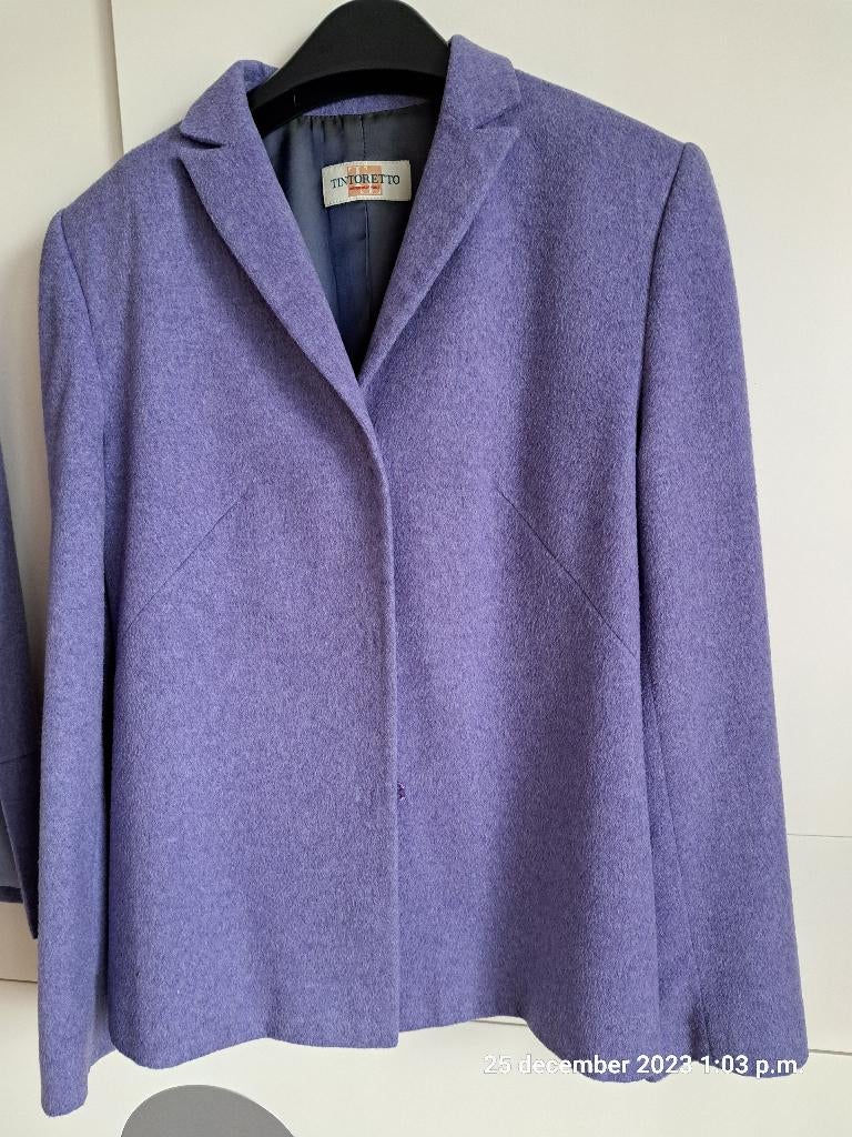 MantelPak, merk TINTORETTO, maat 36, kleur Lilac, Kleding | Dames, Kostuum of Pak, Ophalen of Verzenden, Zo goed als nieuw, Maat 36 (S)