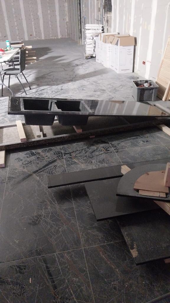 Diverse marmer (keuken)bladen, Huis en Inrichting, Ophalen, Zwart, 150 tot 200 cm, Nieuw