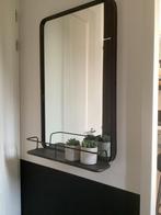 Spiegel met planchet, bruin ijzer, 50x80 cm, Ophalen, Zo goed als nieuw, Minder dan 100 cm, Rechthoekig