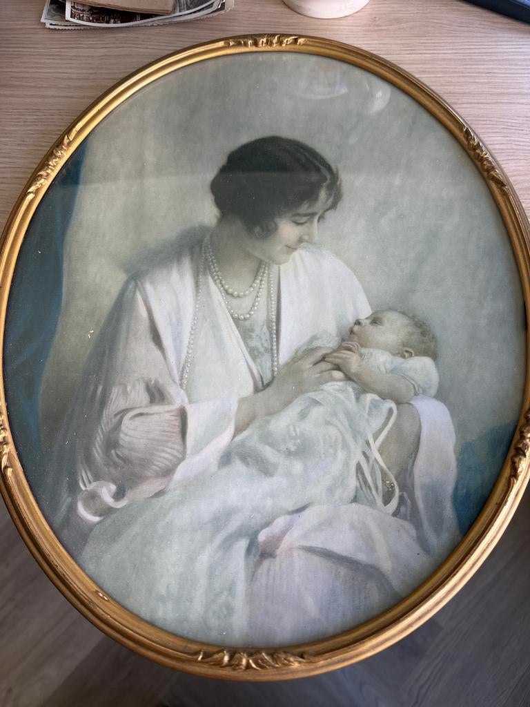 Portret Hertogin van York en Prinses Elizabeth (1926), Antiek en Kunst, Ophalen of Verzenden