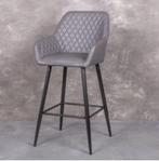 Barkruk Vegas, grijs p.u. leder, 5 krukken of meer, Met voetsteun, 60 tot 90 cm, Nieuw