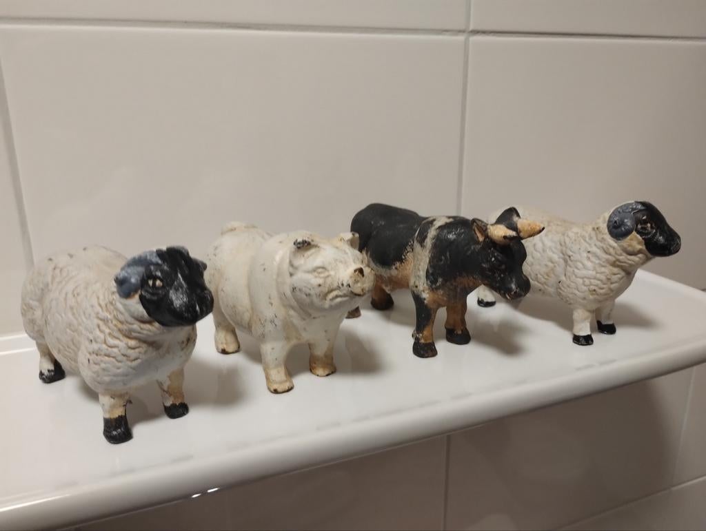 Antiek gietijzeren boerderij dieren, Ophalen of Verzenden