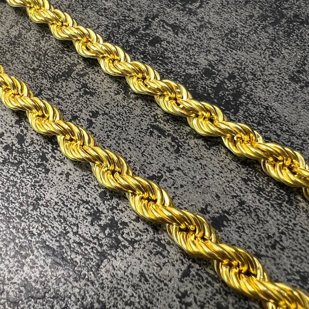 18 karaat gouden ketting rope schakel italy, Ophalen of Verzenden, Nieuw, Goud