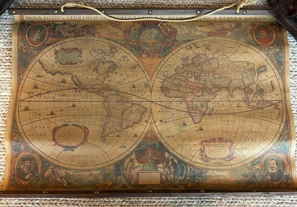 Landkaart authentiek 65x100, Sieraden, Tassen en Uiterlijk, Portemonnees, Ophalen of Verzenden, Gebruikt