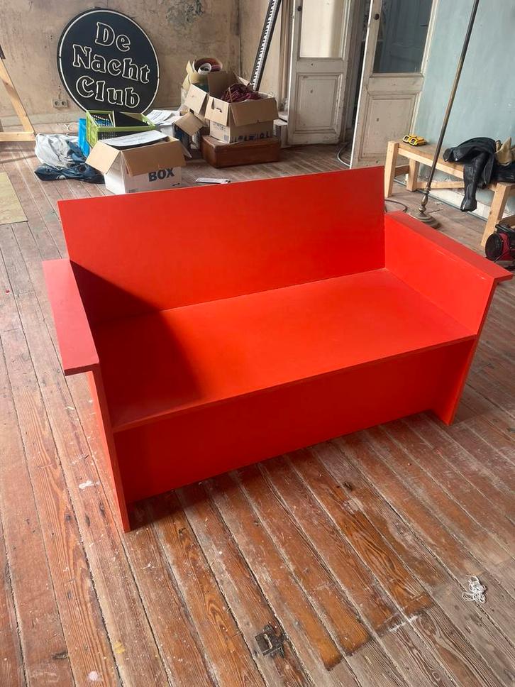 Design tweezitsbankje, geschikt voor buiten, Tuin en Terras, Tuinbanken, Zo goed als nieuw, Hout, Ophalen