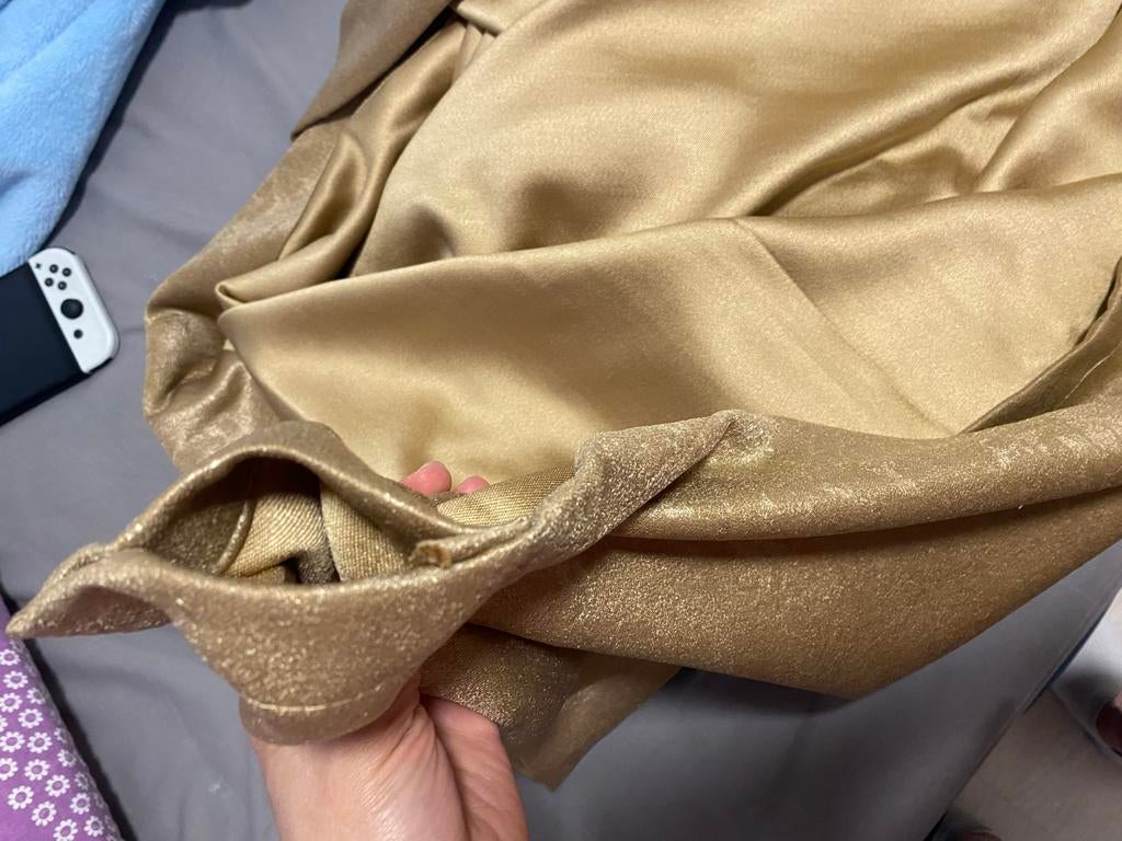 Bruin/bronskleurige stof, Hobby en Vrije tijd, Stoffen en Lappen, Ophalen, Overige kleuren, 120 cm of meer, Polyester