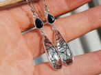 Vanoli 925 zilveren oorbellen met onyx en toermalijn kwarts, Sieraden, Tassen en Uiterlijk, Oorbellen, Daiva1973@hotmail.com, Hangers
