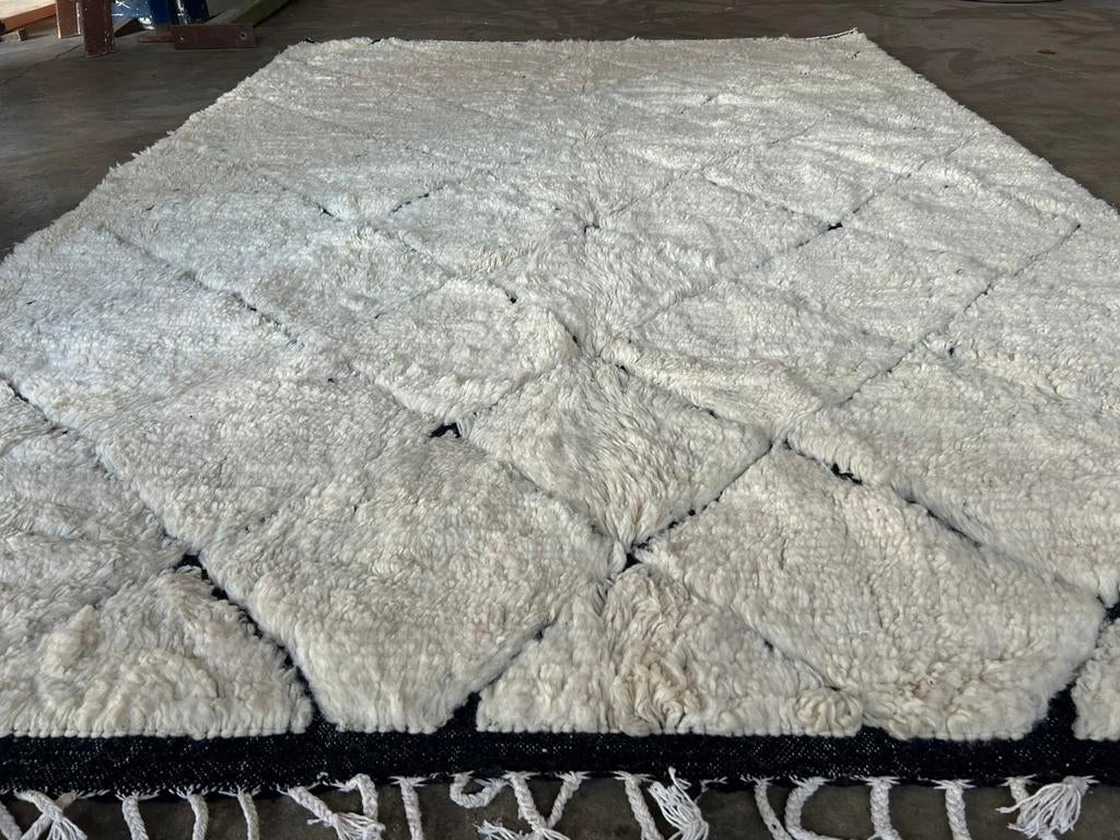 Beni Ouarain vloerkleed 300210cm zuiver scheerwol tapijt, Ophalen of Verzenden, 200 cm of meer, Rechthoekig, Crème