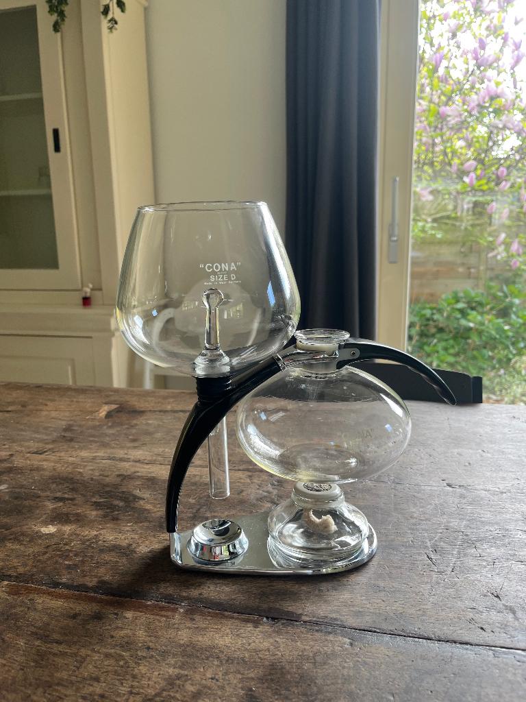 Cona koffiemaker, Ophalen, Koffiemachine, Gemalen koffie, Zo goed als nieuw