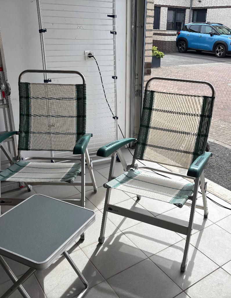 Vakantie stoelen met tafeltje, Caravans en Kamperen, Ophalen, Gebruikt