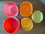 Tupperware schalen set - 5 stuks in diverse kleuren, Ophalen of Verzenden, Nieuw, Oranje, Schaal