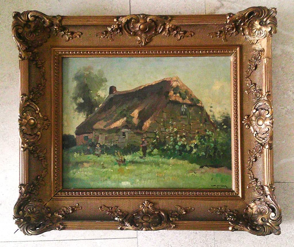 Kinderen bij boerderij ca.1930 - Jan Knikker 1889-1957, Antiek en Kunst, Ophalen of Verzenden