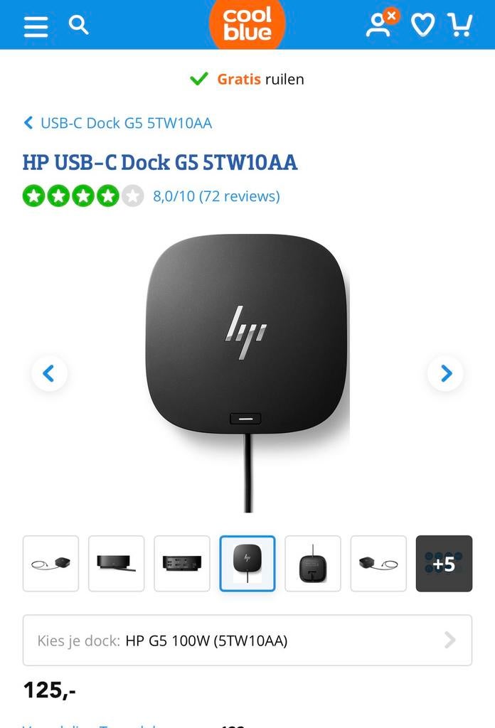 HP USB-C Dock G5, Computers en Software, Dockingstations, Ophalen of Verzenden, Nieuw, Docking station, Laptop