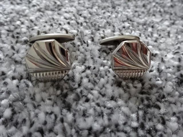 Prachtige zilverkleurige manchetknopen / als NIEUW, Ophalen of Verzenden, Zo goed als nieuw, Overige materialen