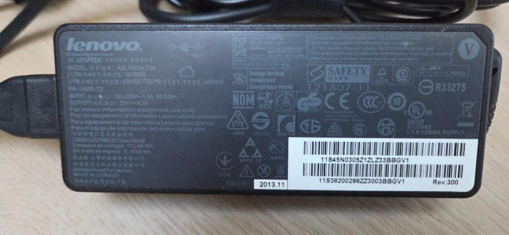 Originele Lenovo adapter ADLX90NLT3A (90W) met ronde plug, Ophalen of Verzenden, Zo goed als nieuw, Lenovo