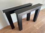 Set van twee metaken tafelpoten N-tafelpoot 10x10 cm gecoat, Ophalen, Tafelpoot, Gebruikt, 50 tot 100 cm