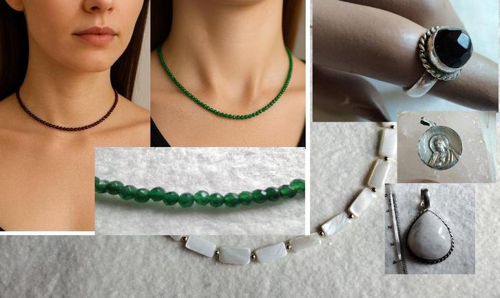 Zilver Ring Ketting Hanger Parel Onyx WEEKEND 50% KORTING, Sieraden, Tassen en Uiterlijk, Ringen, Nieuw, Dame, 17 tot 18, Zilver