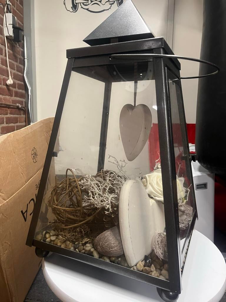 Grote decoratieve lantaarn - Sfeervolle blikvanger, Zwart, Ophalen of Verzenden, Metaal, Landelijk