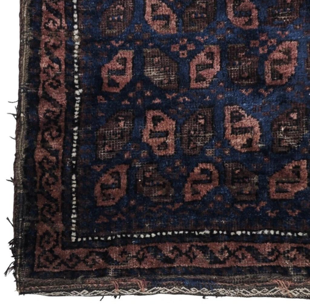 Handgeknoopt Perzisch wol Beloutch tapijt kussen 55x66cm, Persian Perzisch vintage oosters hype, Gebruikt, 50 tot 100 cm, HYPE POP-UP