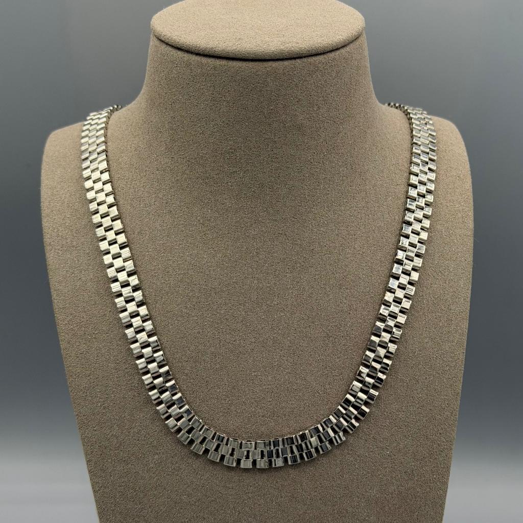 ZILVER COLLIER 40CM PANTER, Ophalen of Verzenden, Zilver, Ketting