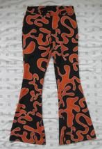Stieglitz flaired broek, zwart met oranje, retro, maat 38, Maat 38/40 (M), Overige kleuren, Stieglitz, Ophalen of Verzenden