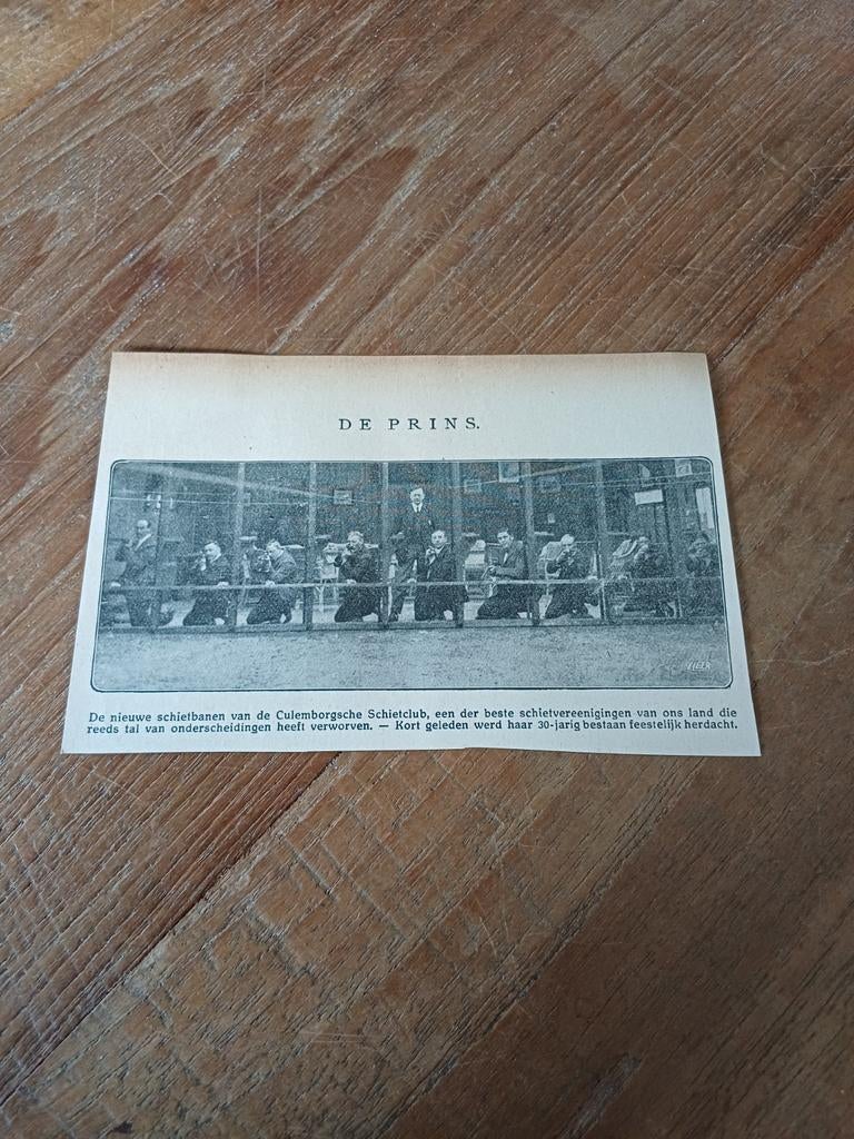 Knipsel schietgebedje Culemborg 1923, Verzamelen, Ophalen of Verzenden, 1920 tot 1940, Knipsel(s)