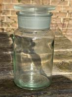 Vintage glazen apothekerspot met stop, Ophalen of Verzenden