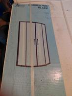 Complete Douchecabine Zwart met Witte Bak 90x90cm, Doe-het-zelf en Verbouw, Sanitair, Ophalen, Nieuw, Glas, Douche