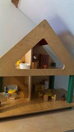 Retro poppenhuis met meubels, Ophalen, Gebruikt, Poppenhuis