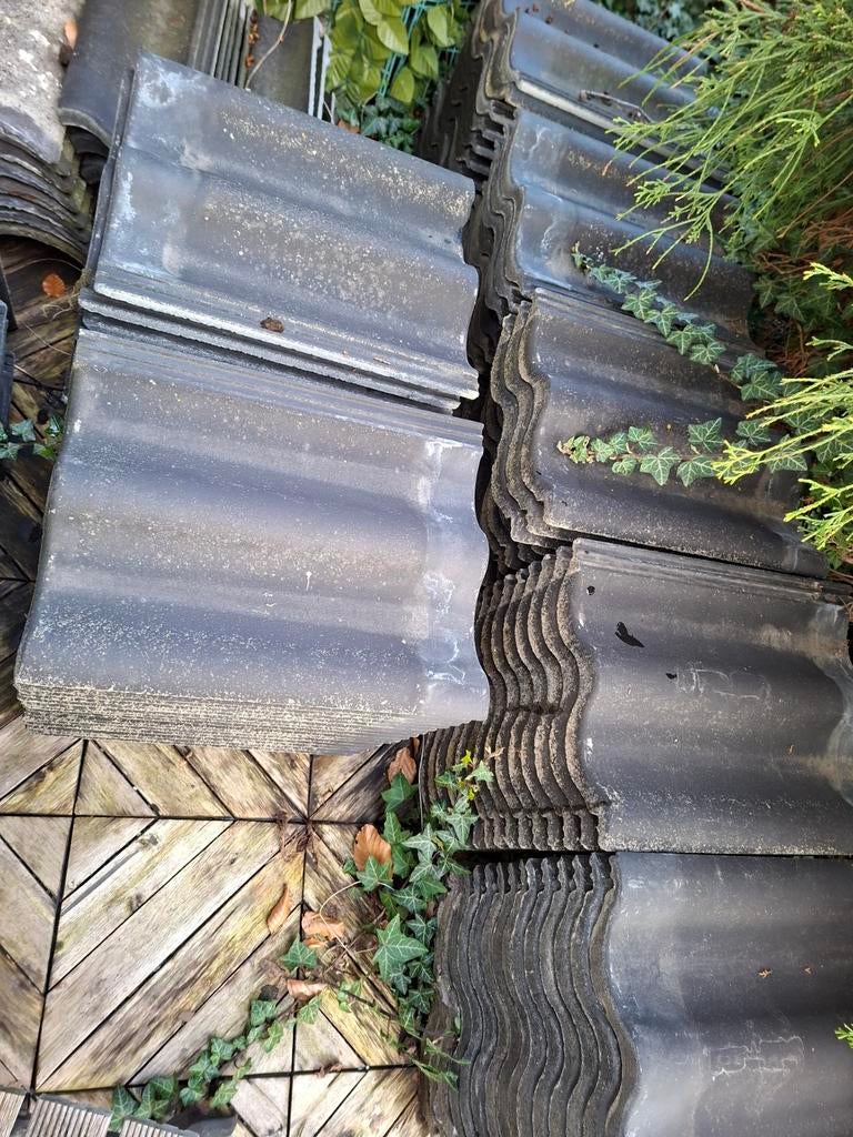 Nelskamp dakpannen zwart, Ophalen, Gebruikt, Steen of Klei, Zwart