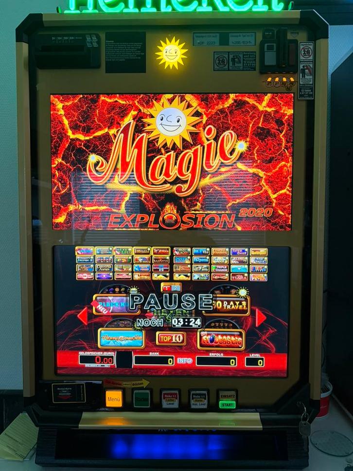 Merkur Slimline 22 gold, Verzamelen, Automaten | Gokkasten en Fruitautomaten, Zo goed als nieuw, Euro, Met sleutels, Ophalen