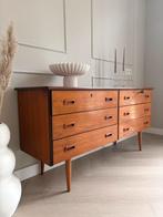 🧡 Vintage retro dressoir lowboard kast Deens teak jaren ‘60, Ophalen, Zo goed als nieuw, 25 tot 50 cm