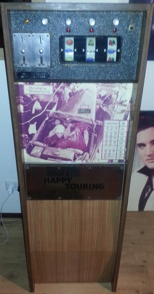oude gokkast happy touring, Verzamelen, Gulden, Ophalen, Gebruikt, Met sleutels