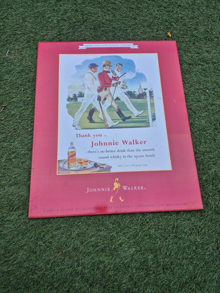 Vintage Johnnie Walker Reclamebord - Whisky Decoratie, Verzamelen, Ophalen of Verzenden, Gebruikt, Reclamebord