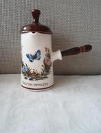 Melkkan Zenith Gouda.Porselein met houten handgreep.Jaren'70, Antiek en Kunst, Ophalen of Verzenden