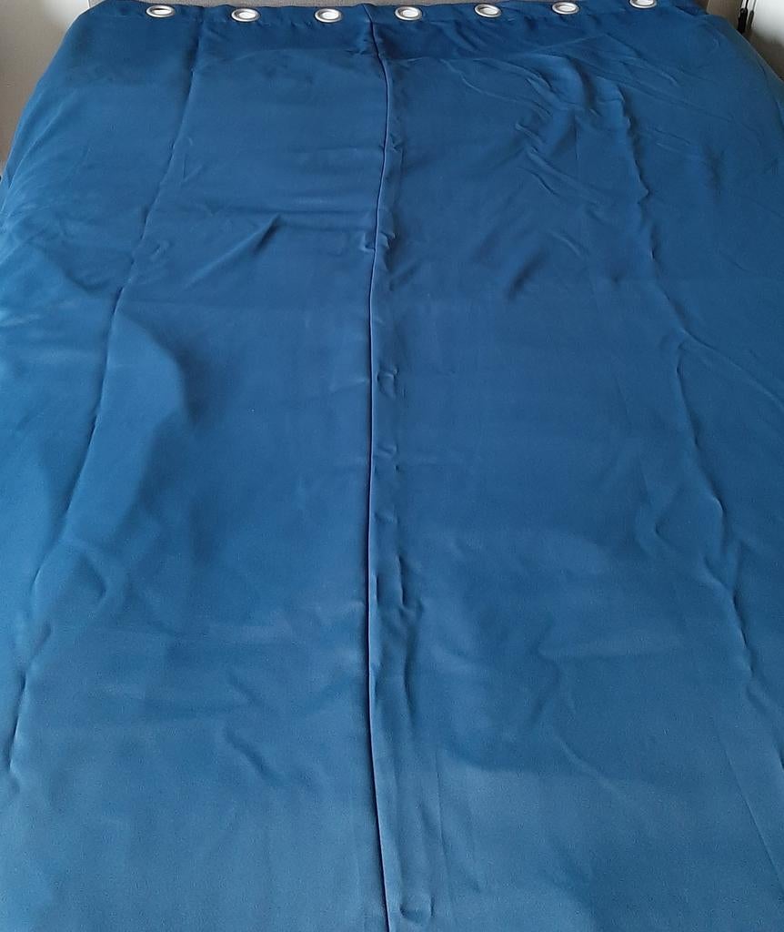 Donkerblauwe gordijnen, Ophalen, Zo goed als nieuw, Blauw, 200 cm of meer