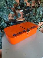 Vintage Brabantia poetsdoos jaren '70 - oranje blik, Minder dan 50 cm, Gebruikt, Minder dan 50 cm, Ophalen of Verzenden