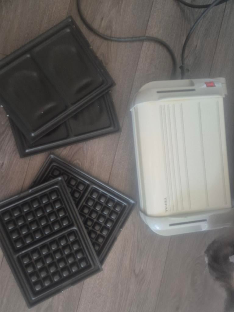 Tefal Wafelijzer Tosti-apparaat Grill, Ophalen of Verzenden, Uitneembare platen, Gebruikt