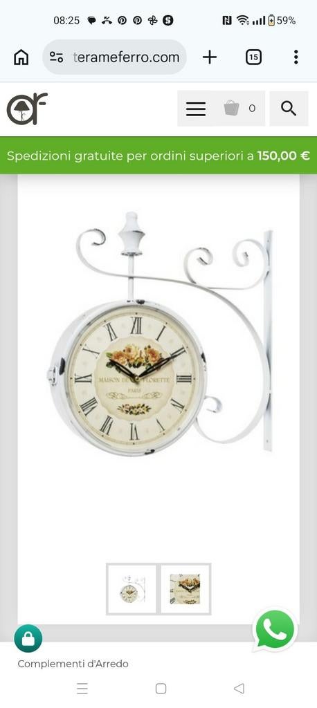 Dubbelzijdige wandklok, Ophalen of Verzenden, Wandklok