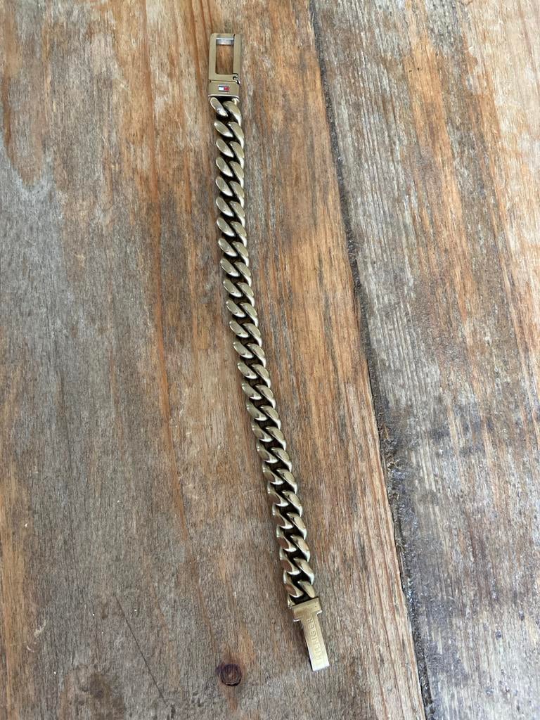 Tommy Hilfiger Gouden Armband, Sieraden, Tassen en Uiterlijk, Armbanden, Ophalen, Zo goed als nieuw, Goud, Staal