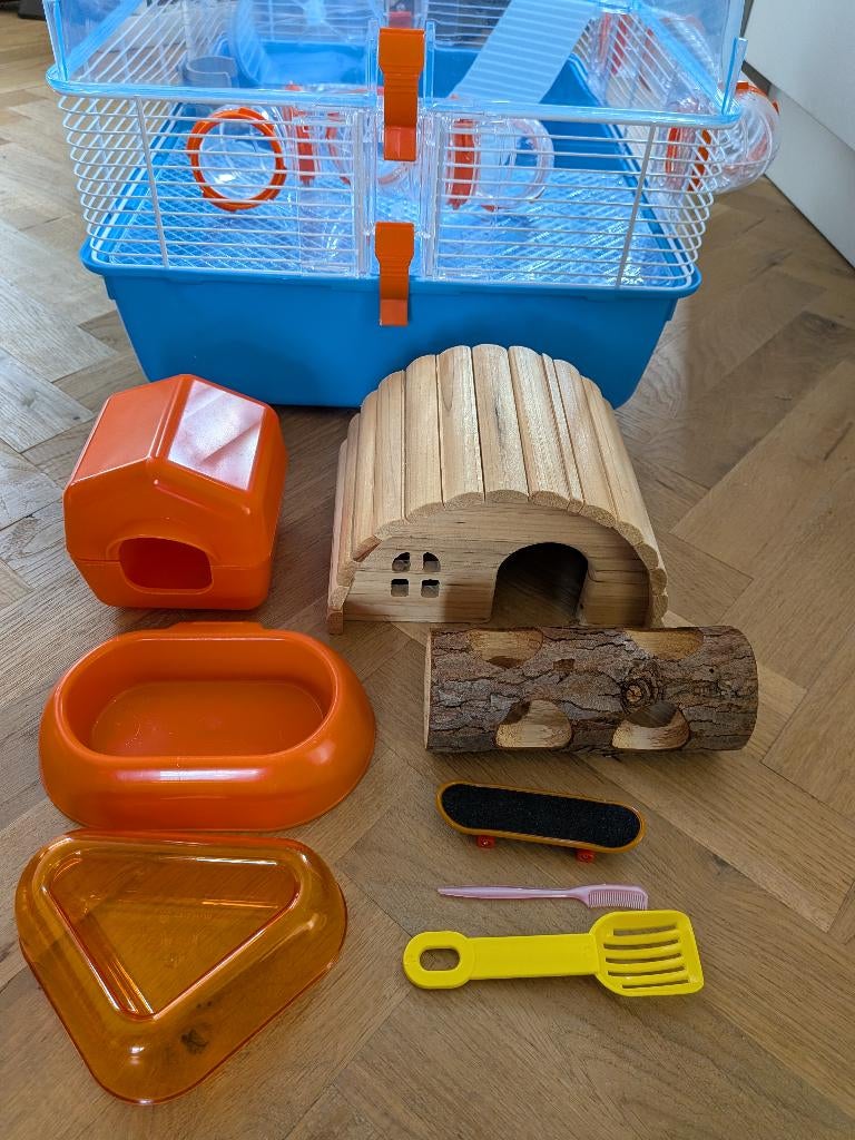 Mooi hamsterhok met extra's zgan, Dieren en Toebehoren, Minder dan 75 cm, Hok, Ophalen, Minder dan 60 cm