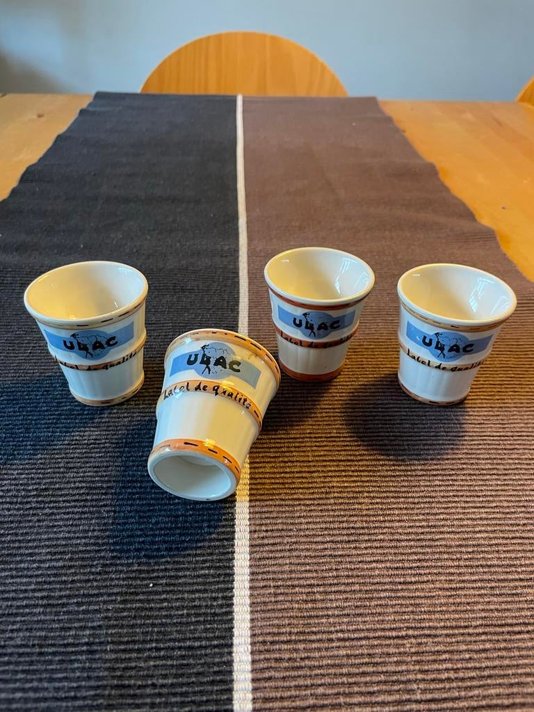 Set van 4 vintage Franse boterpotjes - URAC Label de Qualité, Antiek en Kunst, Antiek | Keramiek en Aardewerk, Ophalen of Verzenden